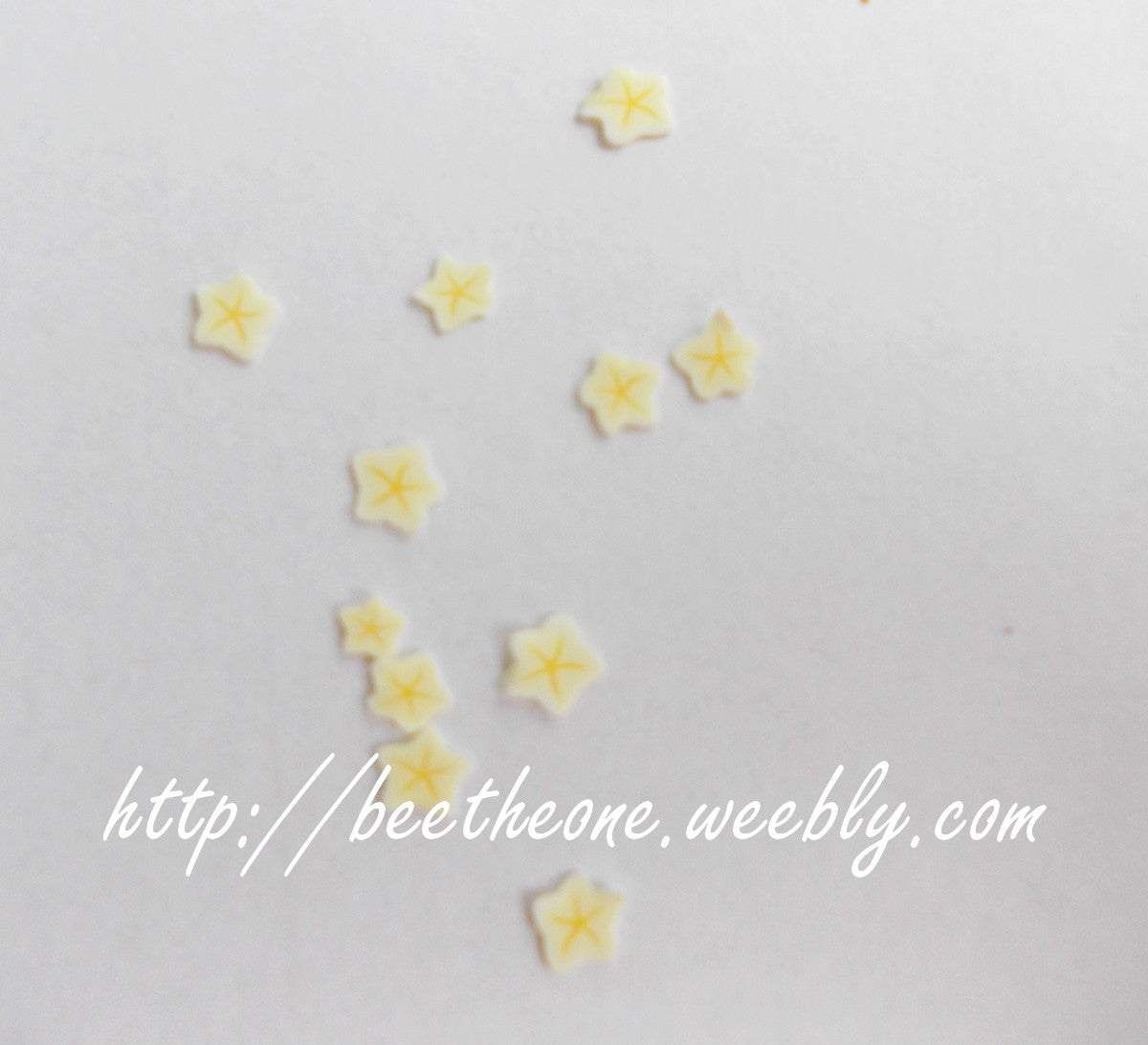 Lot de 10 Tranches de Cannes Bâton Fimo Pâte Polymère - Hibiscus Blanc/jaune