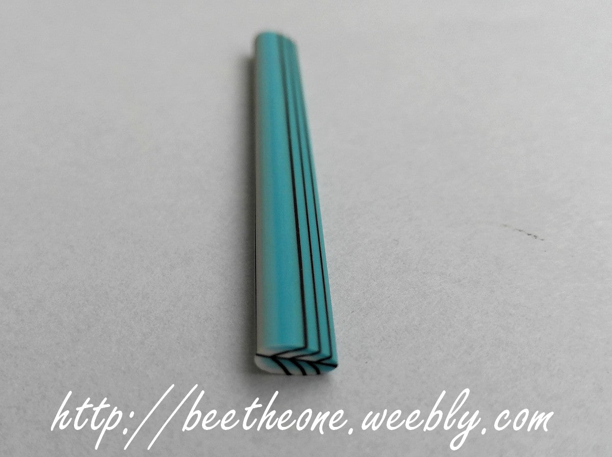Canne Bâton Fimo Pâte Polymère - Plume/Feuille à nervure noire (3 coloris)