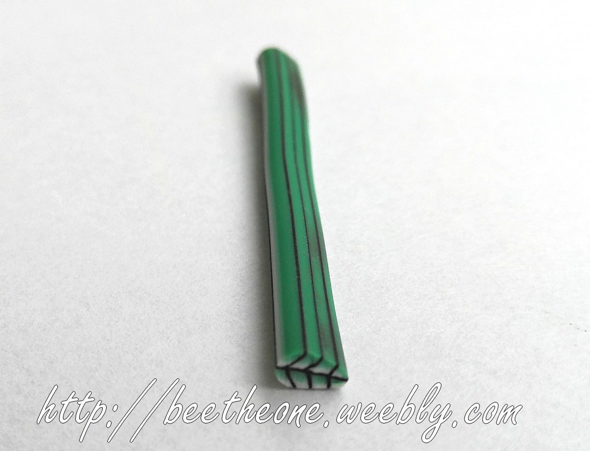 Canne Bâton Fimo Pâte Polymère - Plume/Feuille à nervure noire (3 coloris)