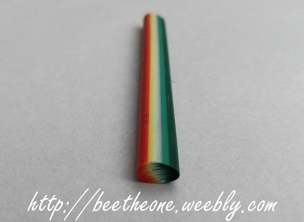 Canne Bâton Fimo Pâte Polymère - Plume arrondie "flamme" (2 coloris)