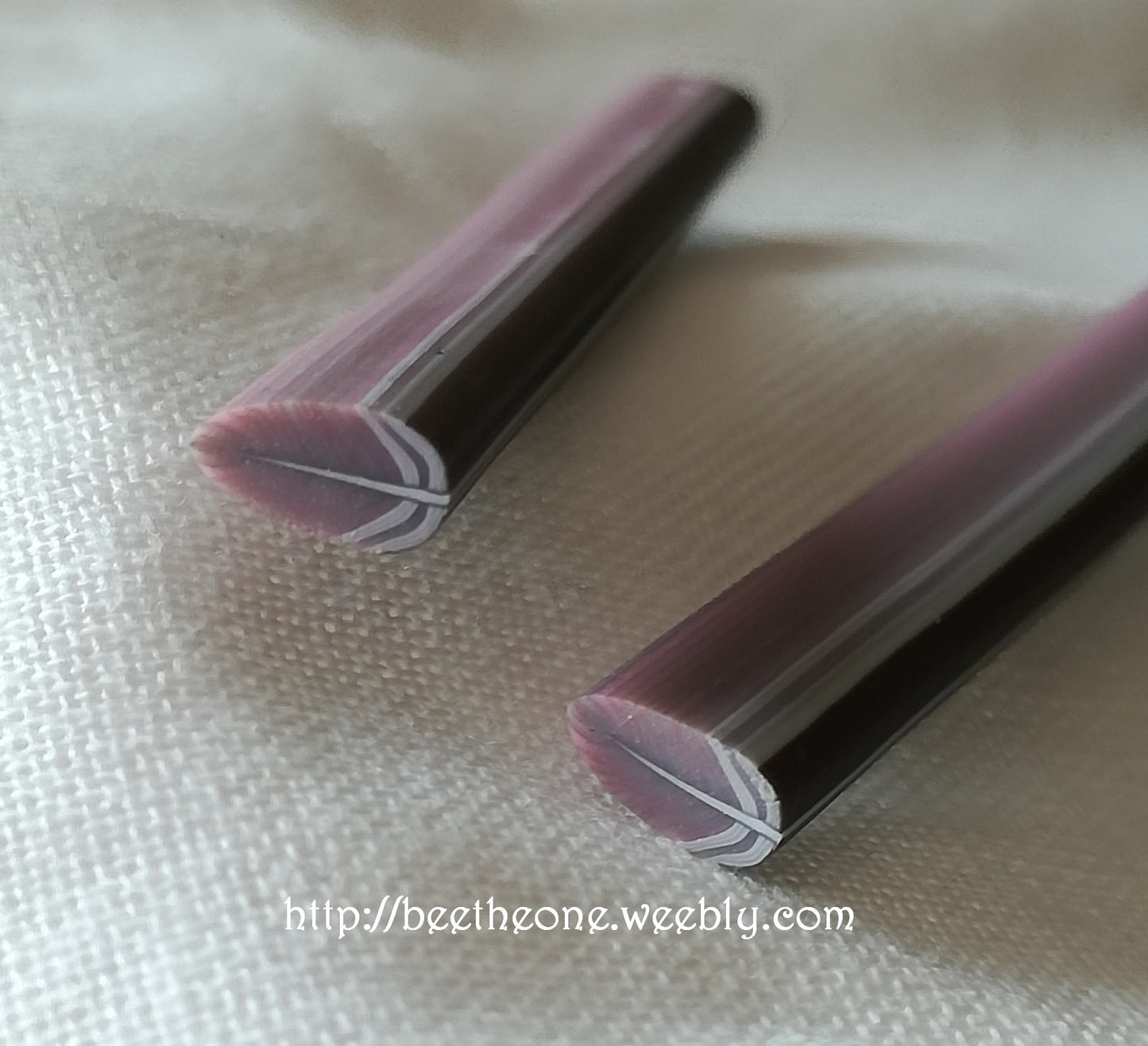 Canne Bâton Fimo Pâte Polymère - Plume d'oiseau violet/gris