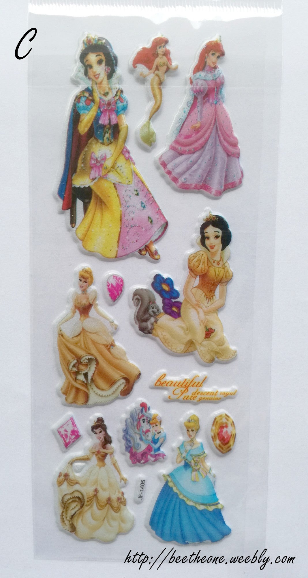 Planche de Stickers Princesses - 11 modèles