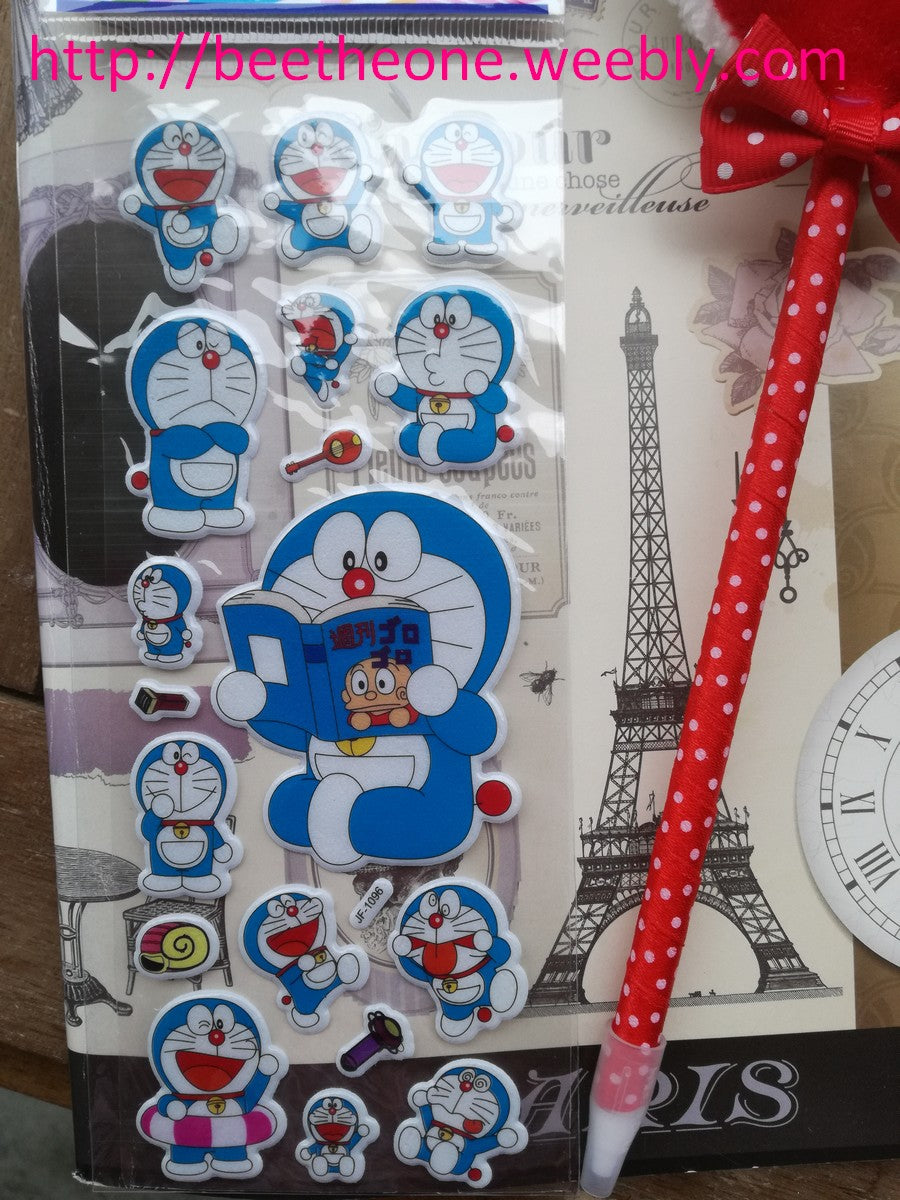 Planche de stickers manga Monstre bleu