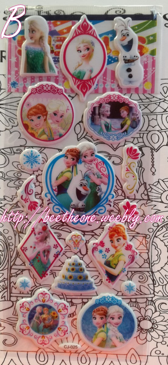 Planche de stickers La Reine des Neiges "Une Fête Givrée" - 3 modèles