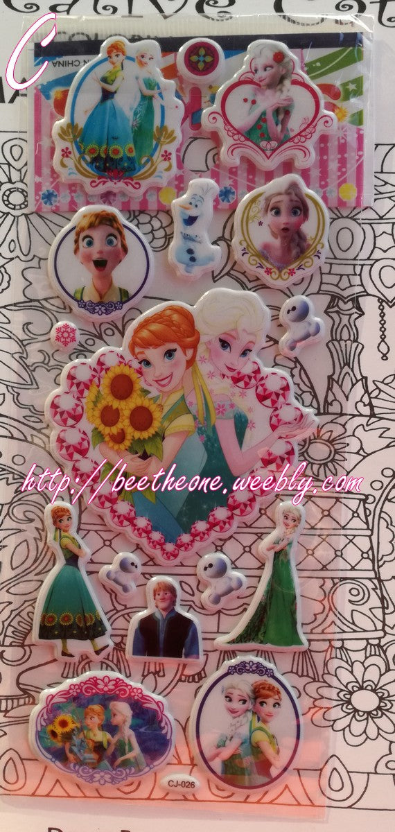 Planche de stickers La Reine des Neiges "Une Fête Givrée" - 3 modèles