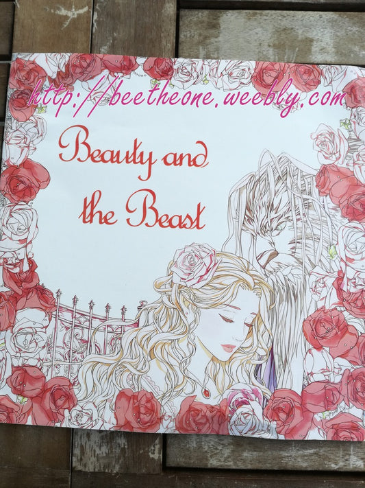 Cahier de coloriages anti-stress pour adultes "La Belle et la Bête"
