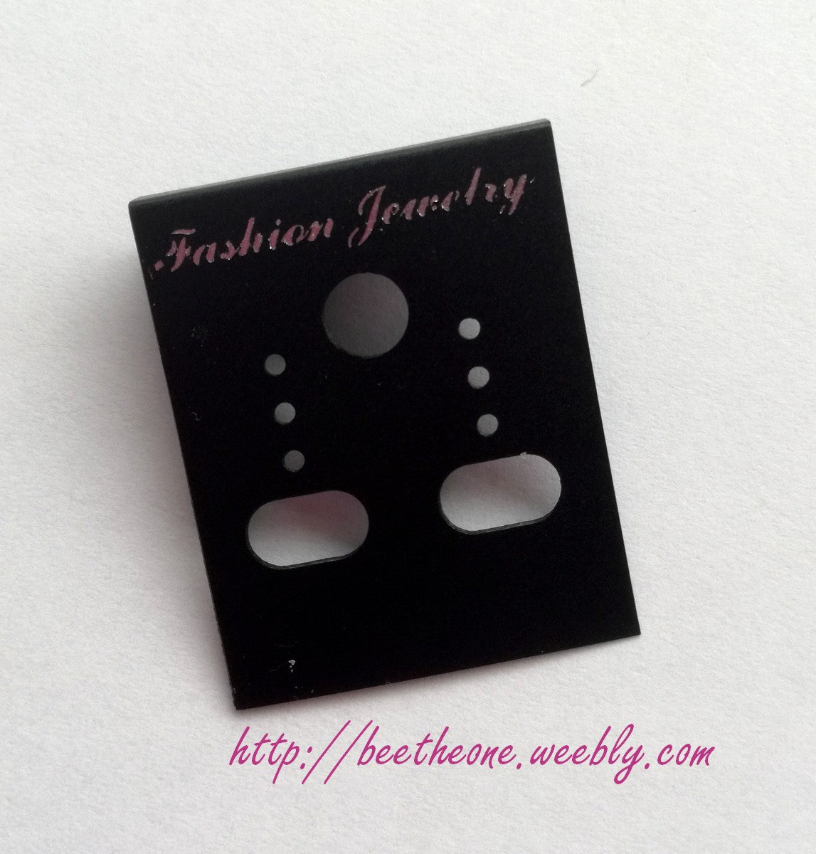 Petite Carte Présentoir en plastique pour boucles d'oreilles - 4 x3 cm