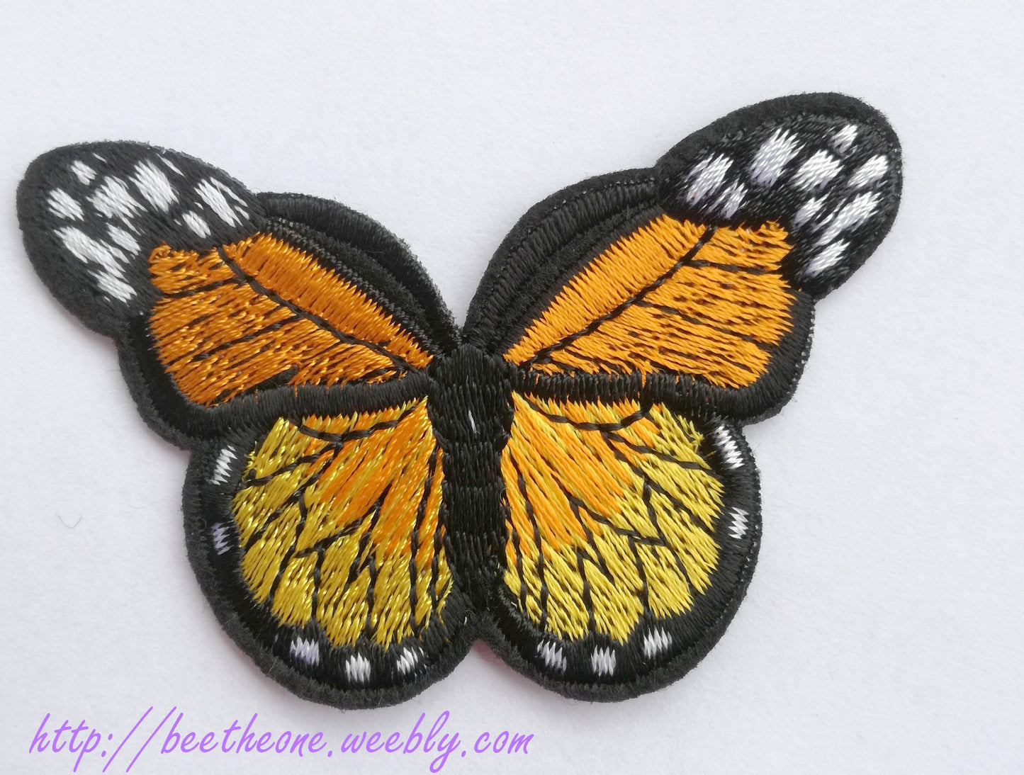 Applique écusson patch thermocollant Papillon monarque dégradé (à coudre ou repasser) - 2 tailles - 12 coloris