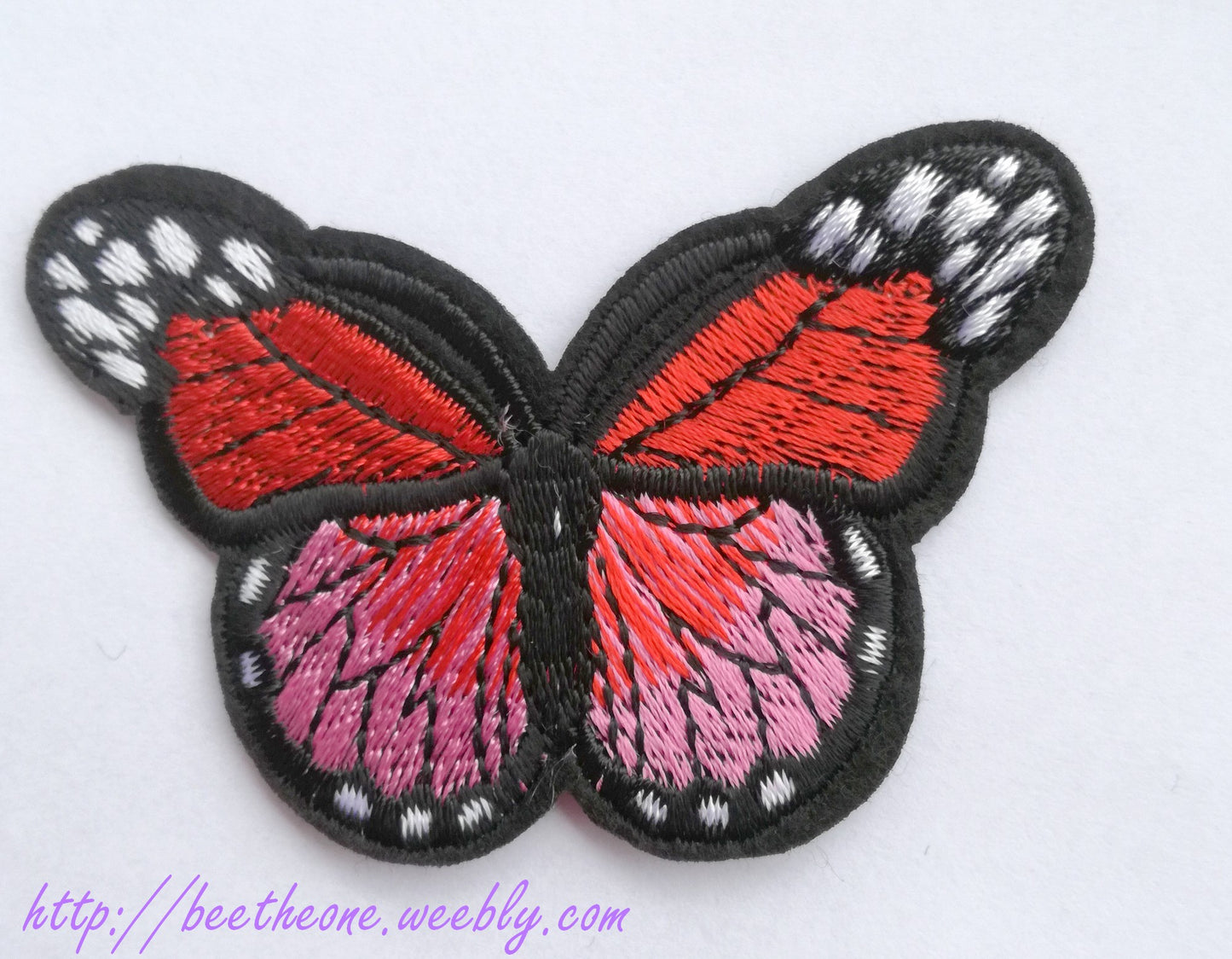 Applique écusson patch thermocollant Papillon monarque dégradé (à coudre ou repasser) - 2 tailles - 12 coloris