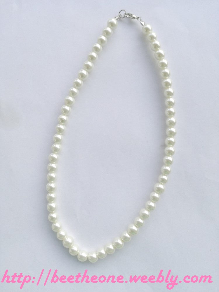 Collier simple Rang de perles ivoire