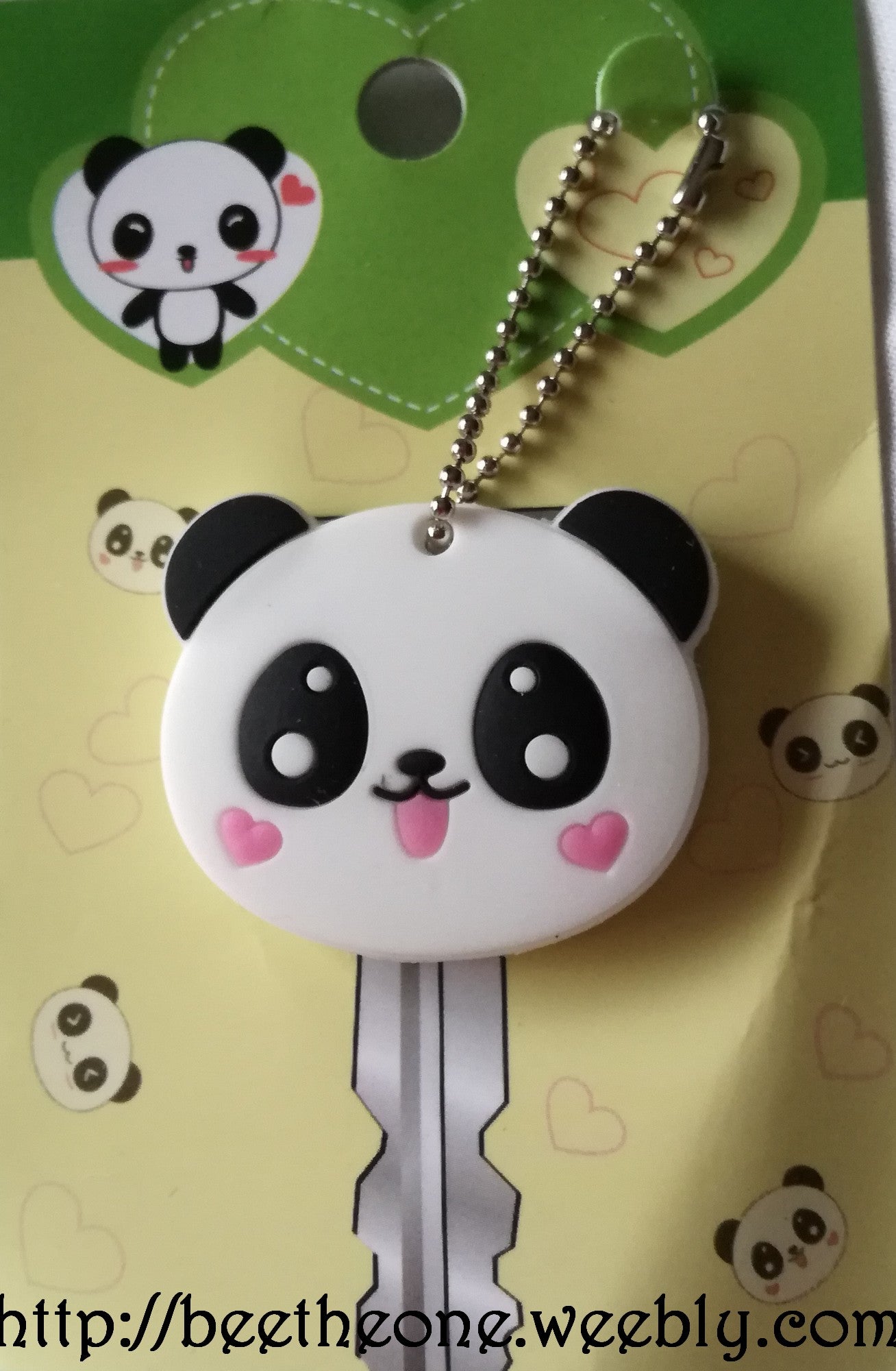 Cache-clé kawaii Panda coeur