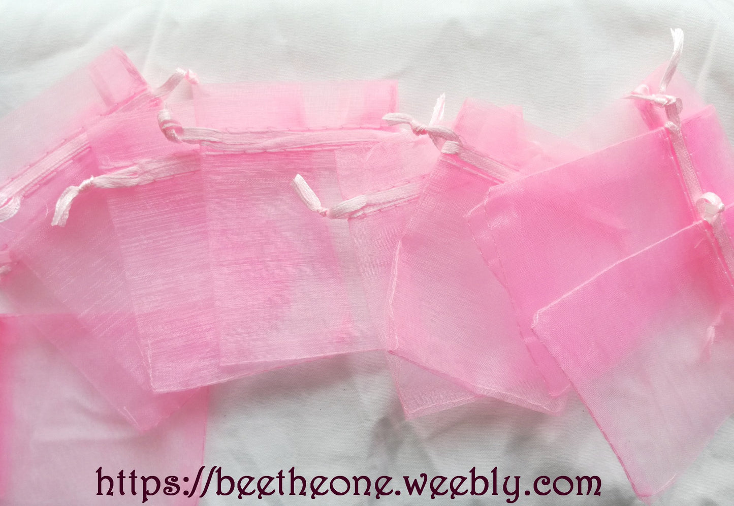 Sachet Organza pour petits cadeaux, rangements... - 7 x 9 cm - rose clair