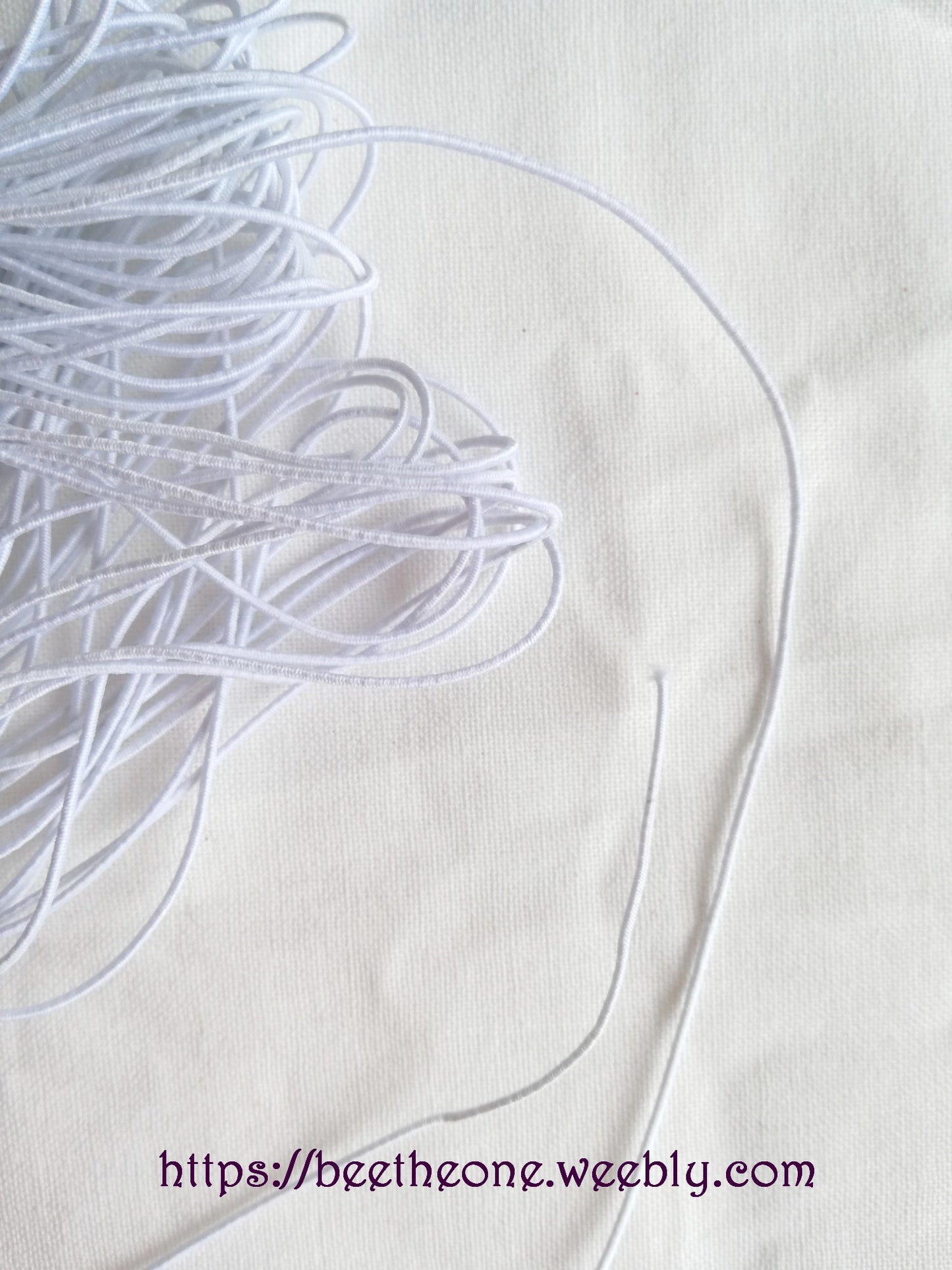 Cordon élastique en nylon - 1 mm x 1 m - Blanc ou noir