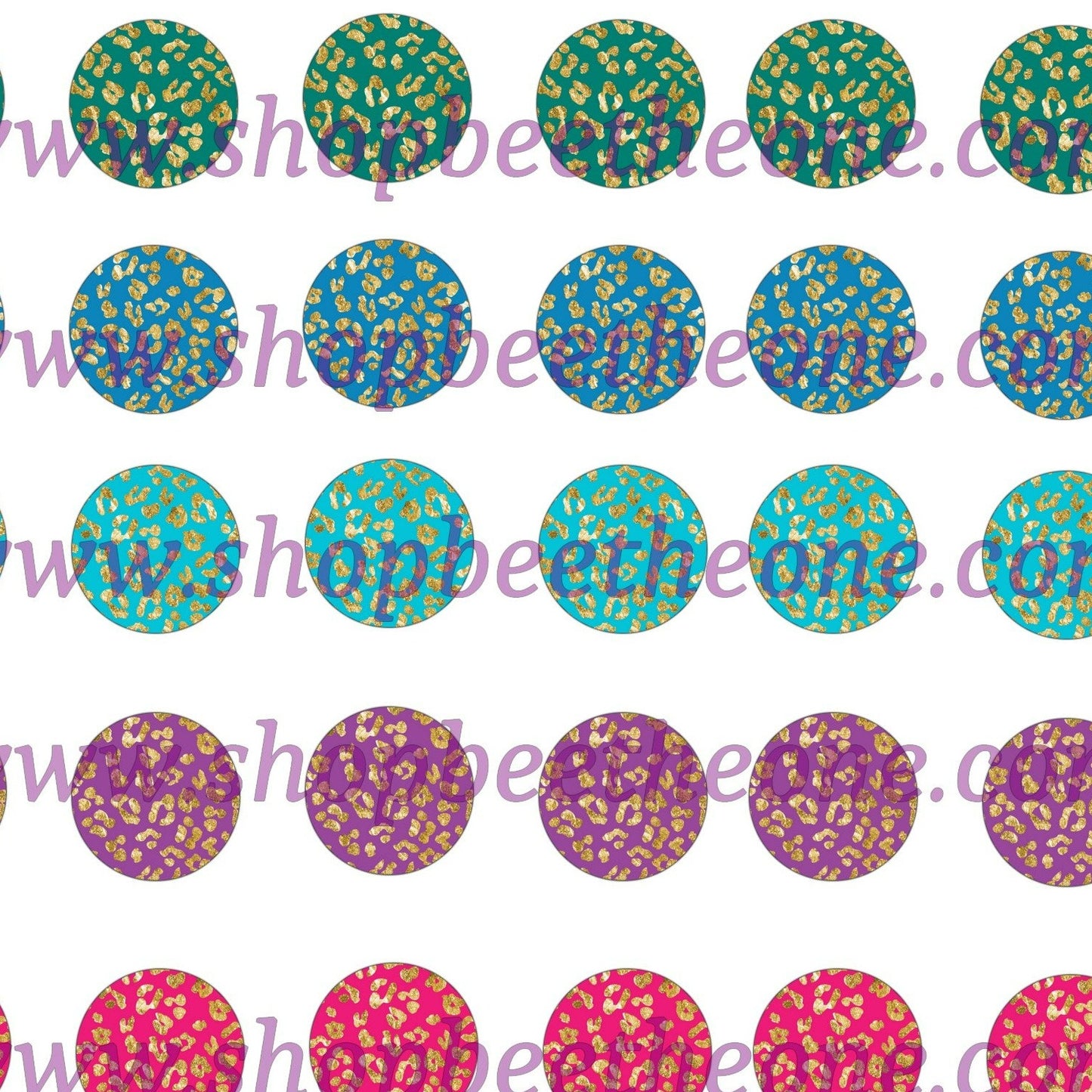 Images digitales pour Cabochons - Imprimé panthère sur fond coloré - 66 images x 20 mm - A télécharger et imprimer