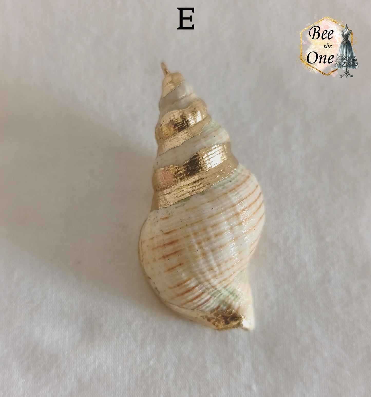 Breloque pendentif Coquillage naturel Buccin - de 40 à 60 mm (au choix) - naturel/doré
