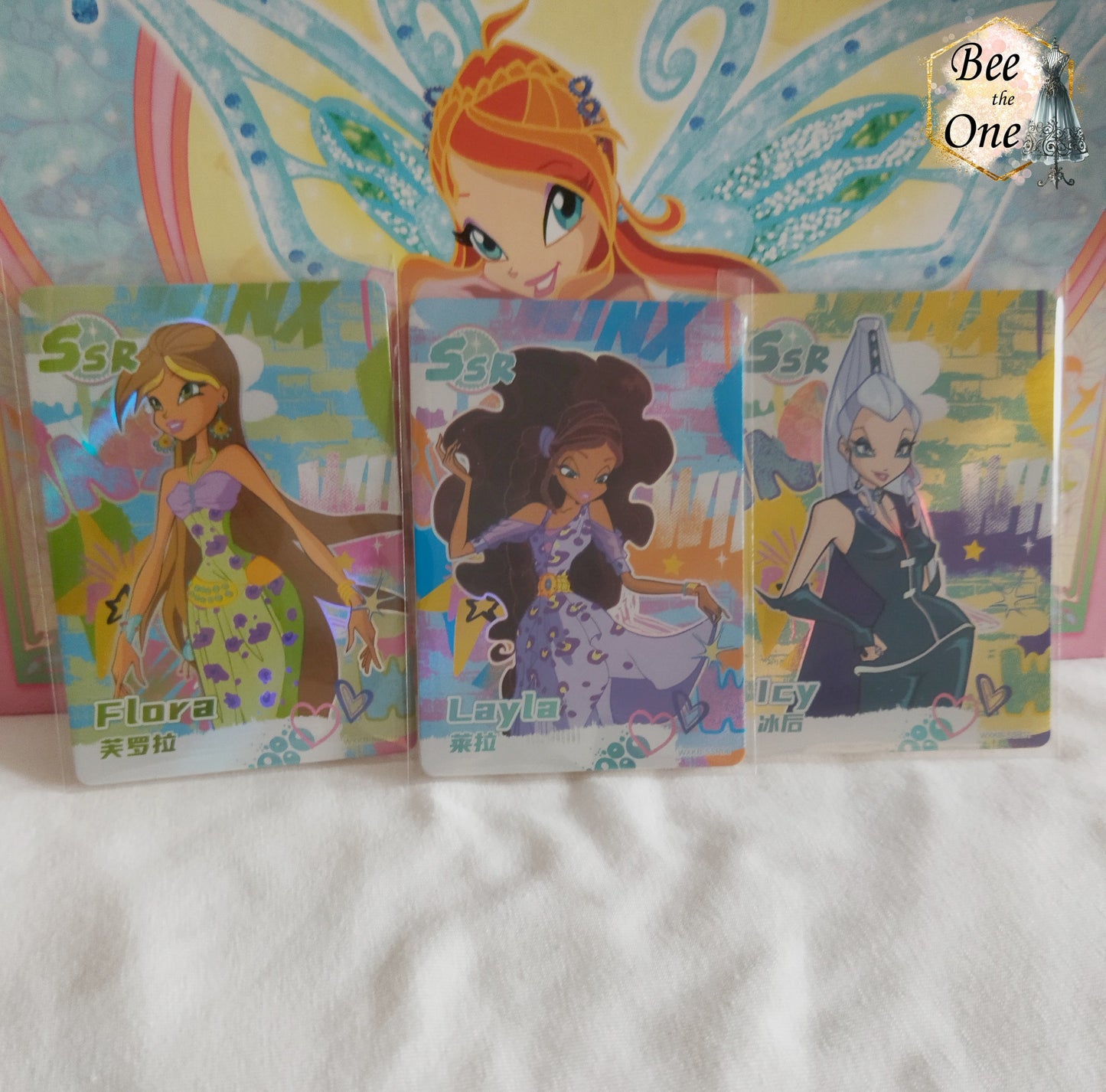 Cartes à collectionner inspirées de personnages de dessins animés, parfait pour les fans de la série Winx Club