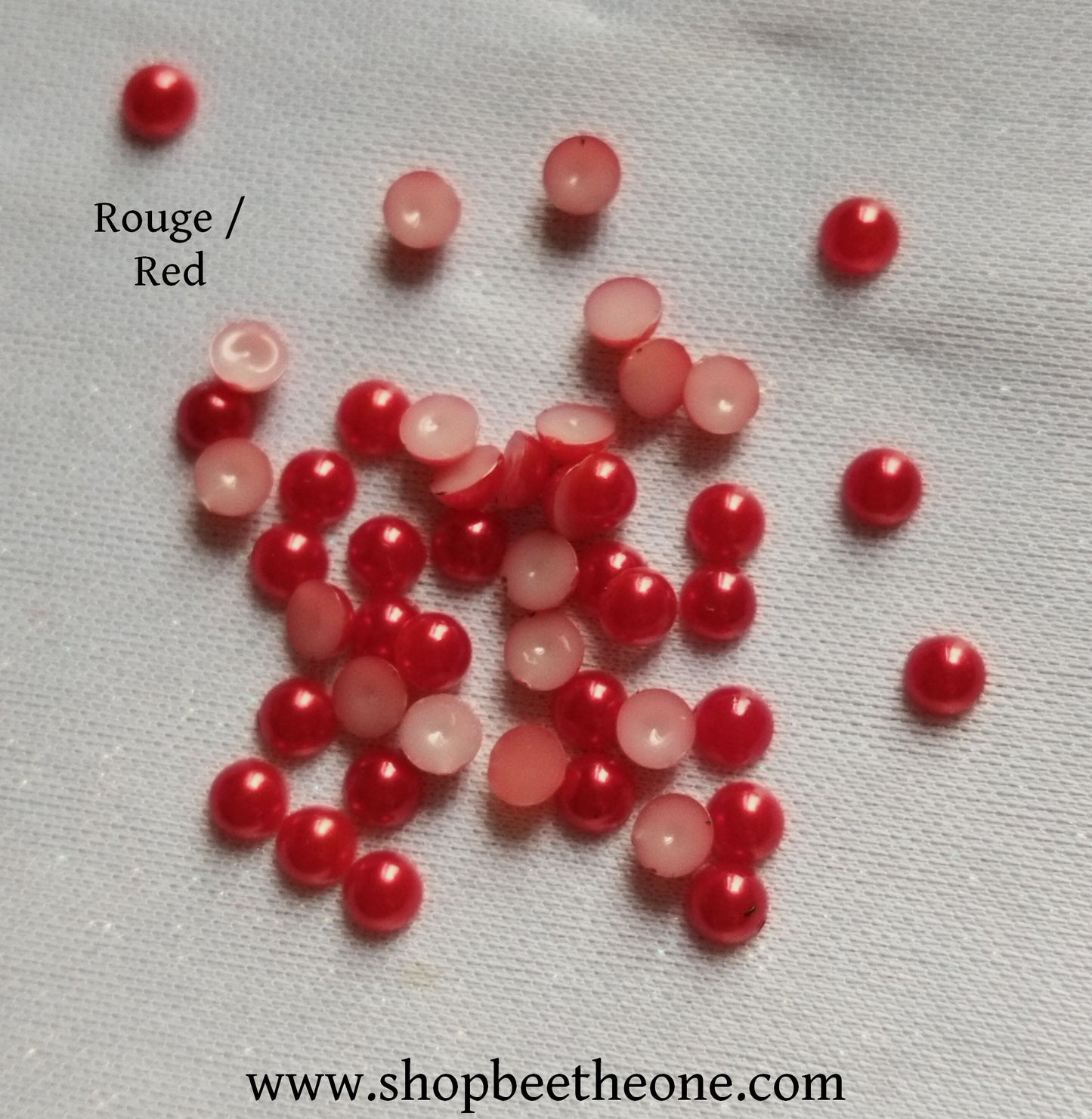 Lot de 50 Cabochons strass demi-perle ronds - 4 mm - 14 coloris
