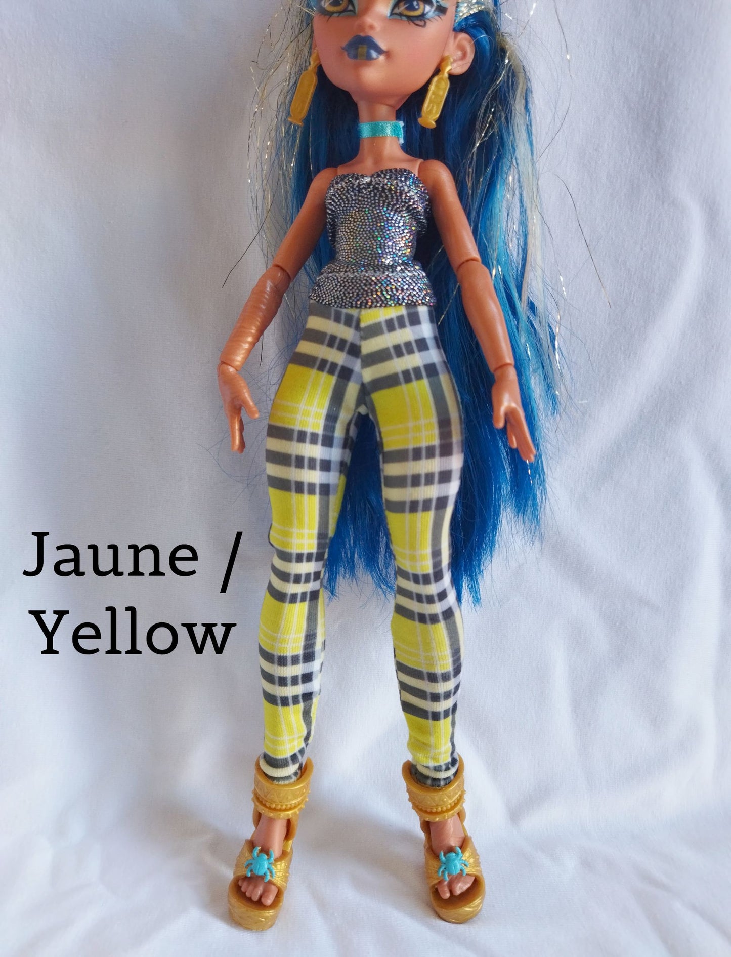 Pantalon collant leggings motif tartan pour poupées Monster High G3 - 3 coloris - 3 tailles - Collection Basics - par Bee the One