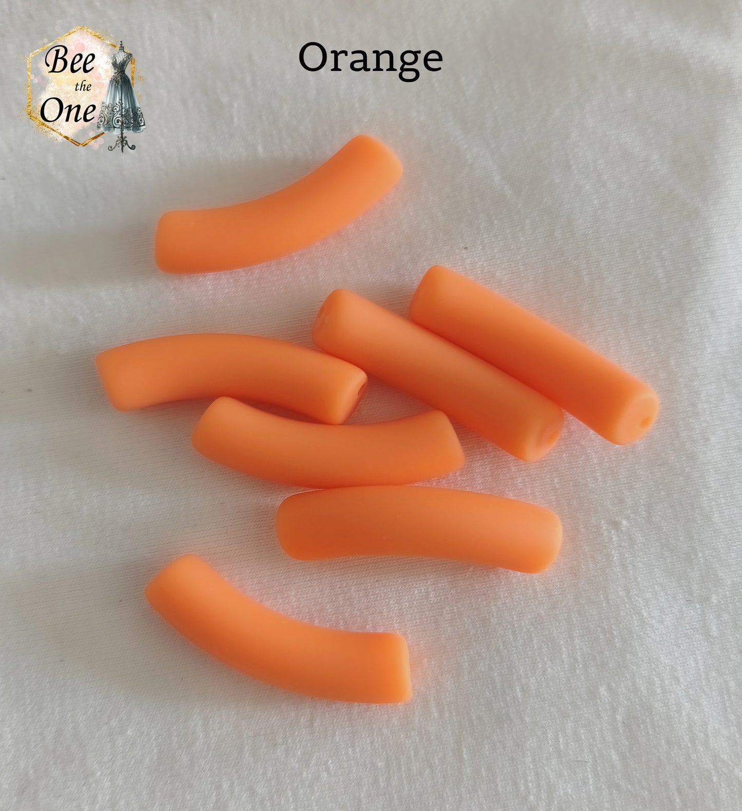Perle tube en acrylique finition mate - 32 x 7 mm - Bleu ou orange