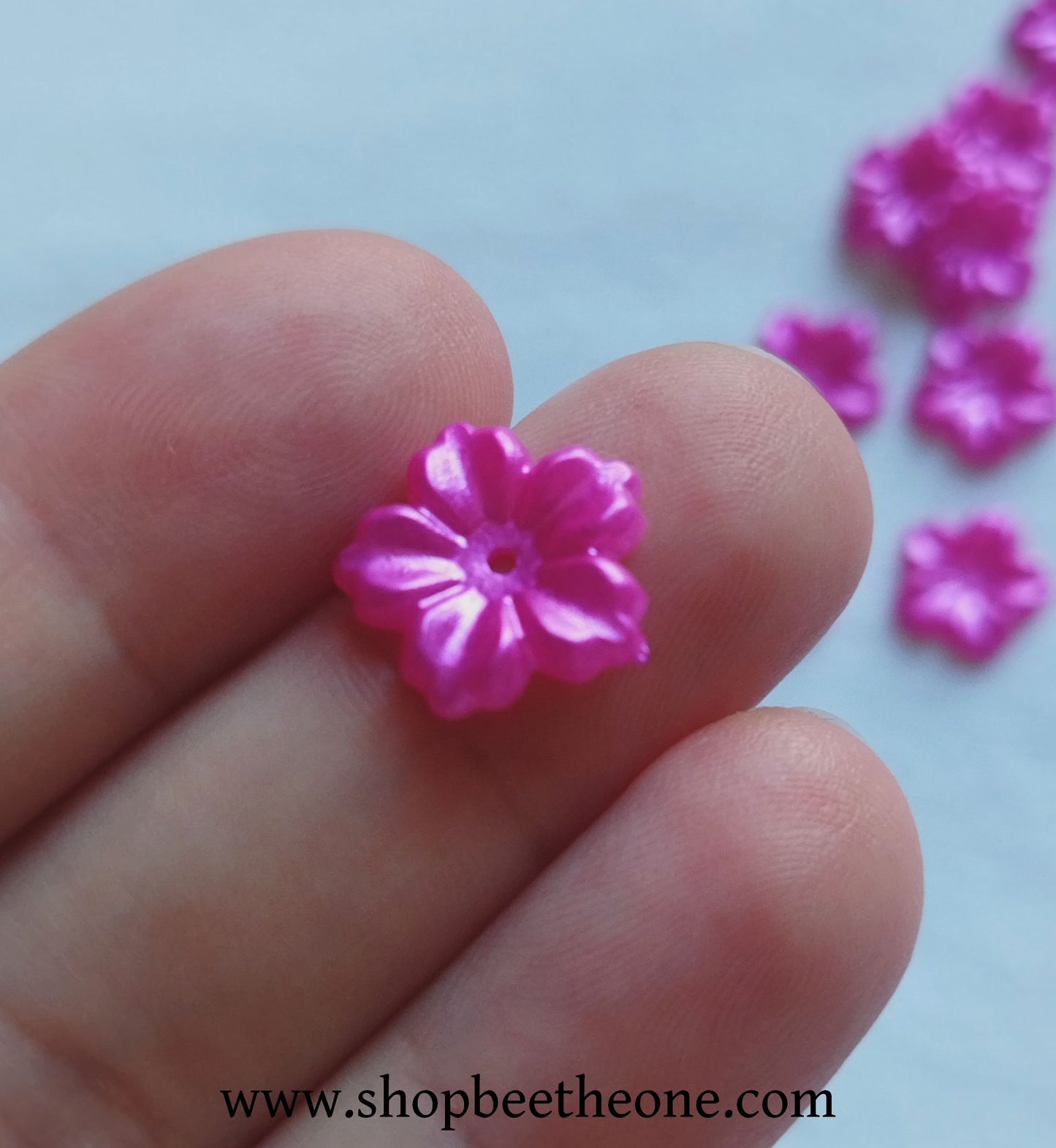 Perle intercalaire rondelle Fleur nacrée - 12 mm - 11 coloris