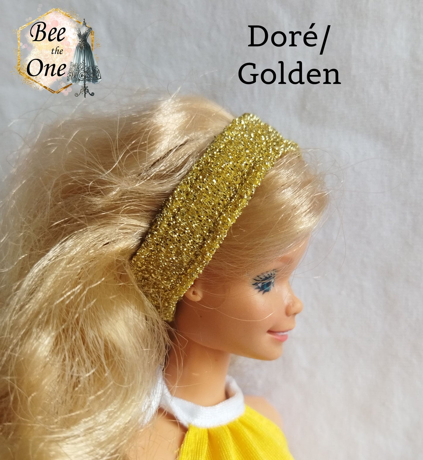 Lot de 2 Bandeaux de tête brillant pour poupées Barbie - 4 coloris - Collection Glitter Party - par Bee the One