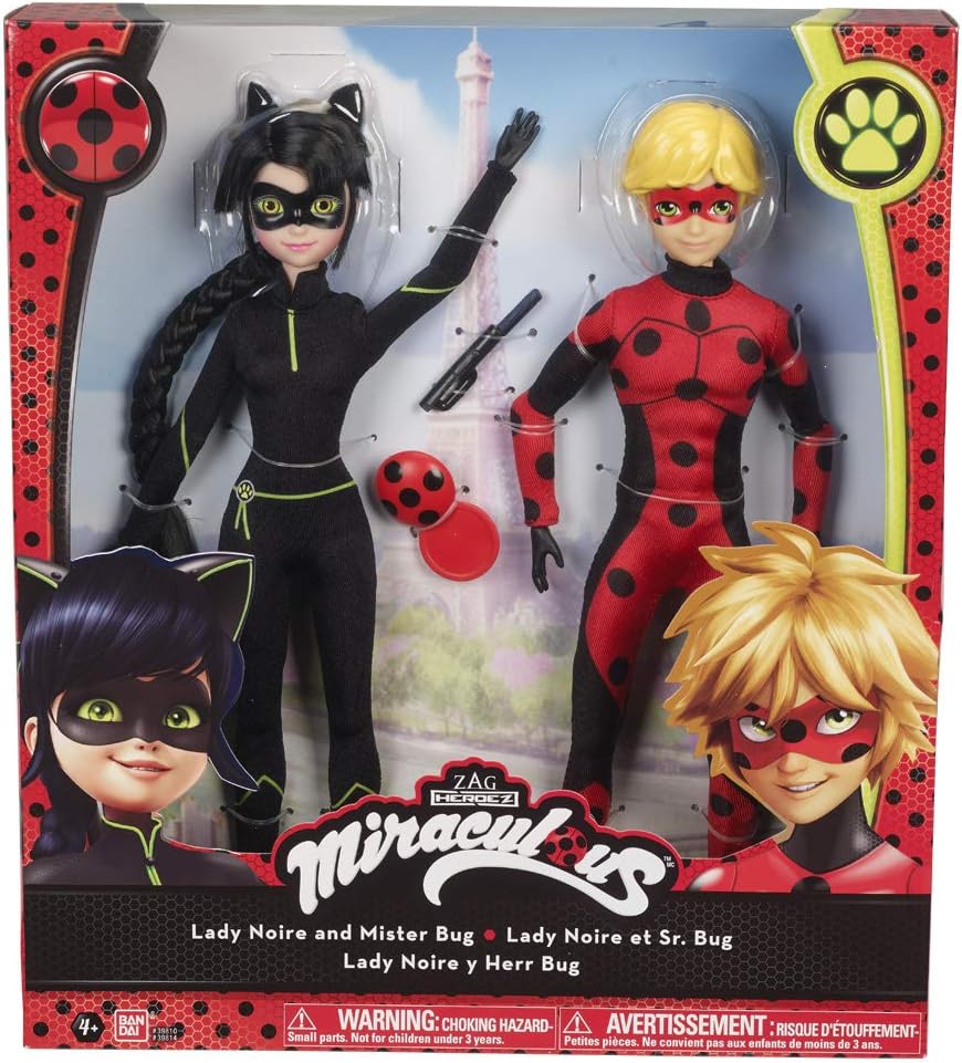 Miraculous Lady Noire et Mister Bug 2-pack - Bandai 2019 - Poupée - Vêtement