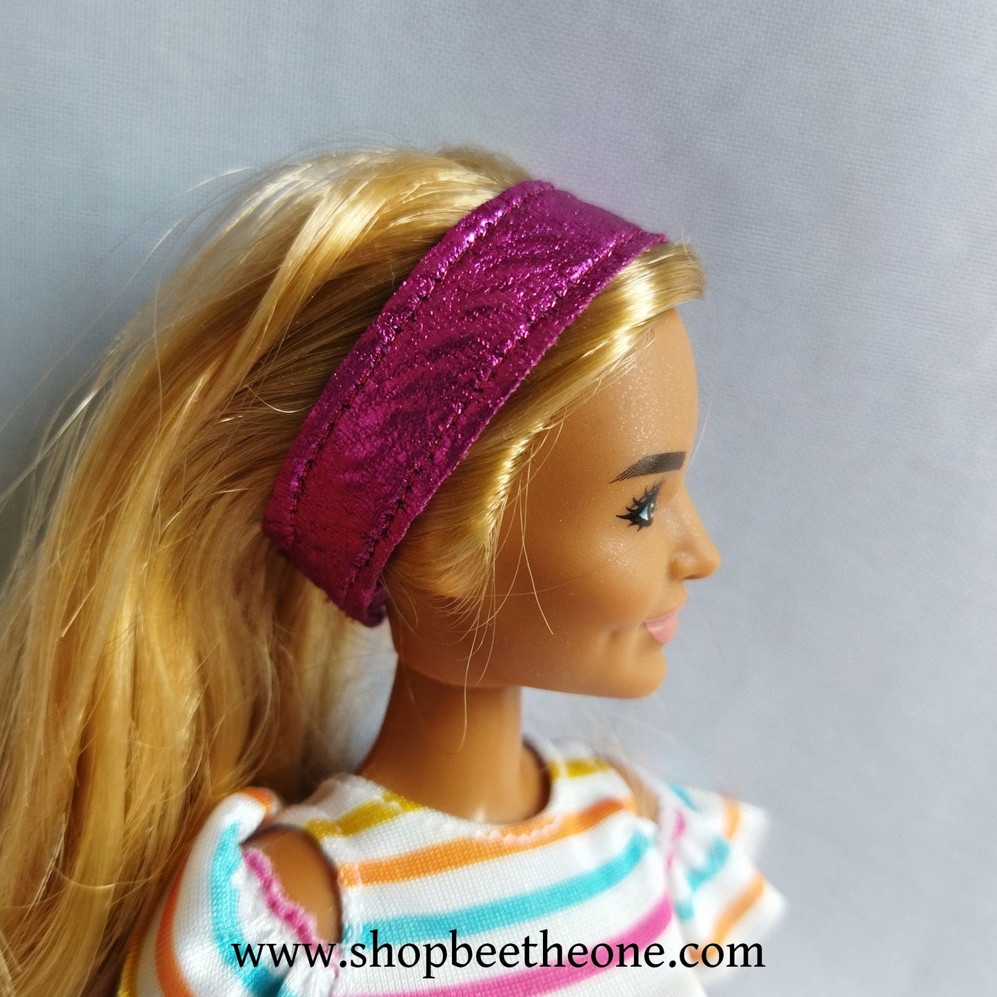 Bandeau de tête brillant et gaufré pour poupées Barbie - 2 coloris - Collection Basic - par Bee the One
