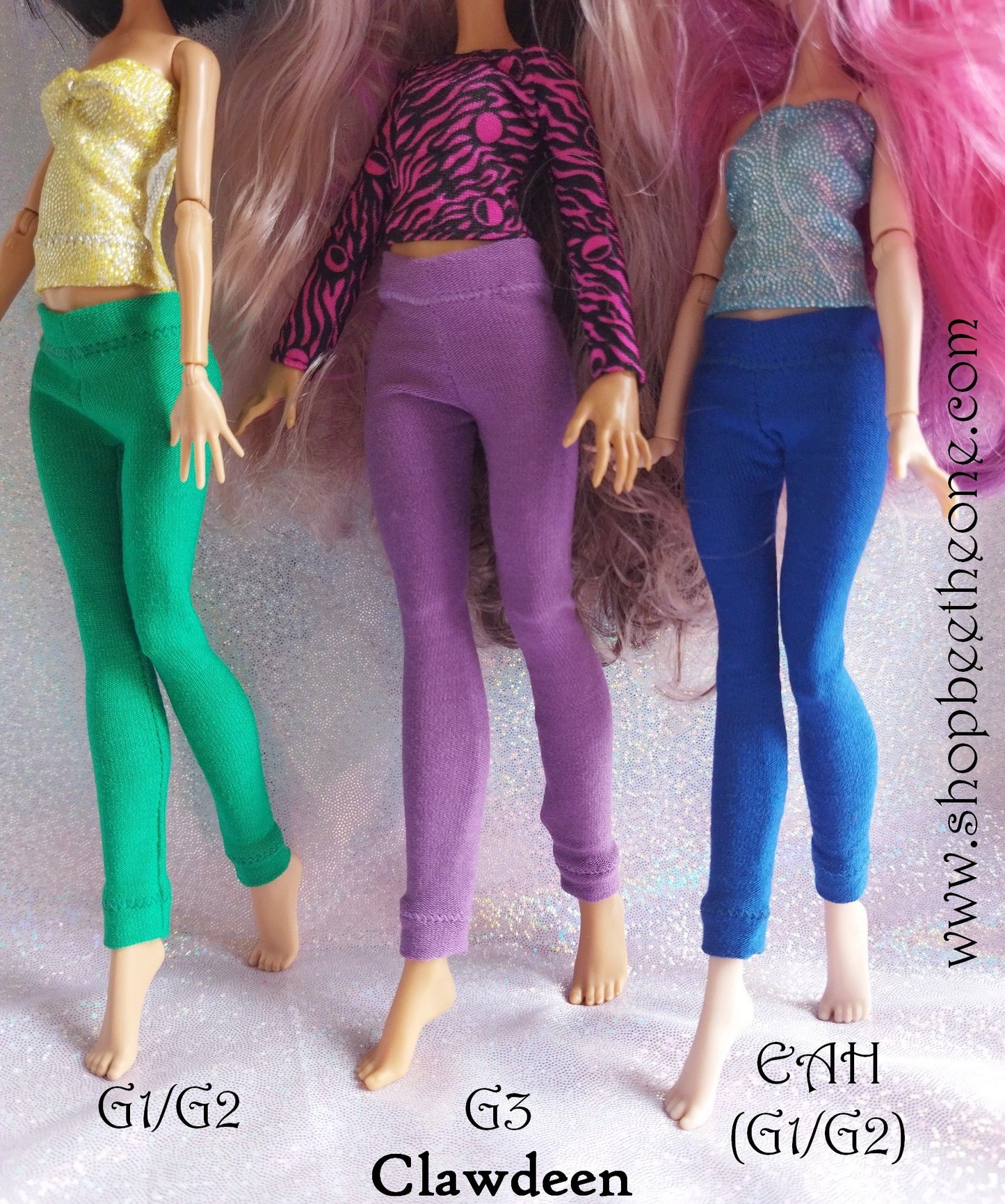 Pantalon collant leggings pour poupées Monster High - 5 tailles - 9 coloris - Collection Basics - par Bee the One