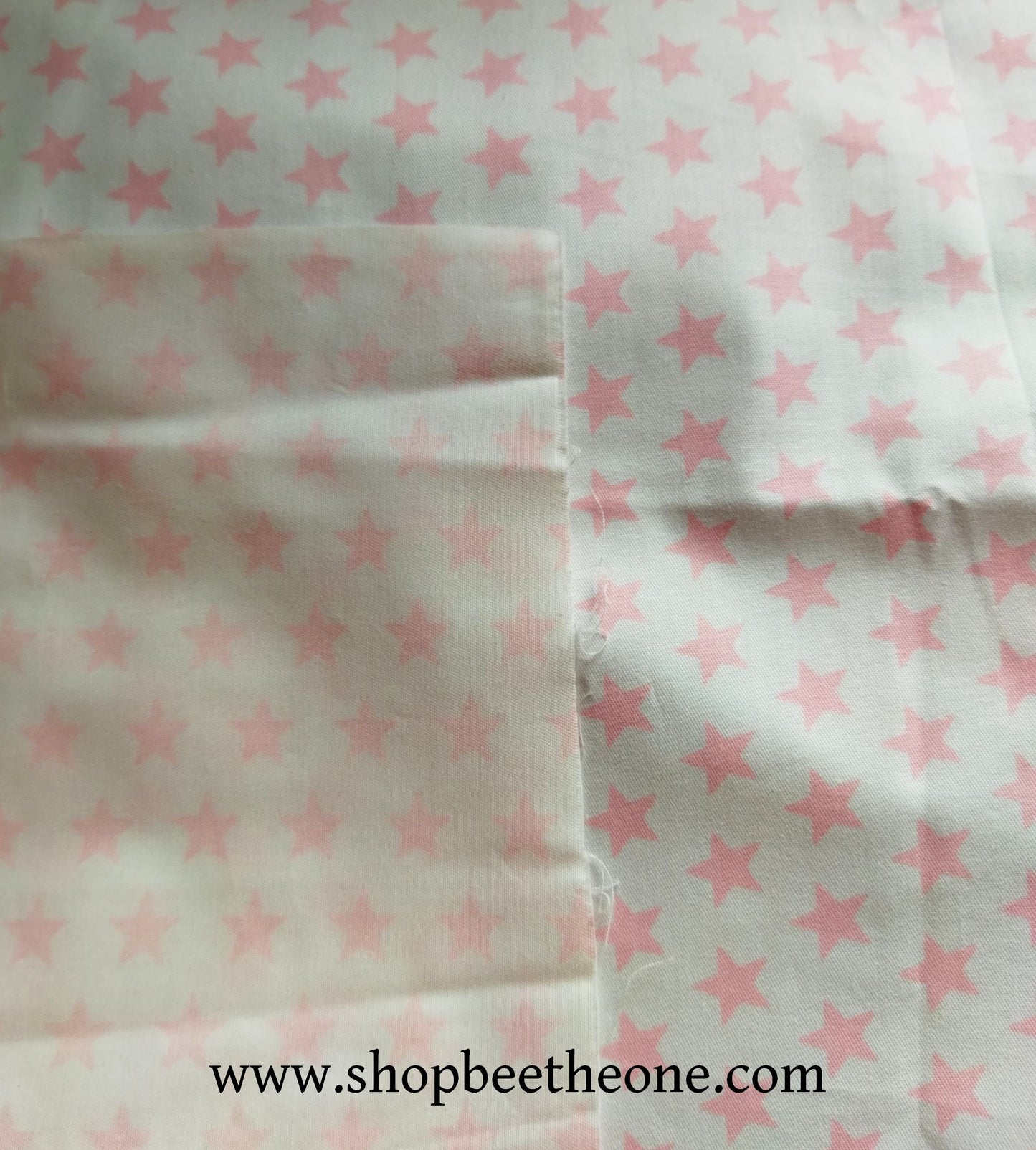 Coupon de twill coton "Etoiles" - 50 x 50 cm - rose