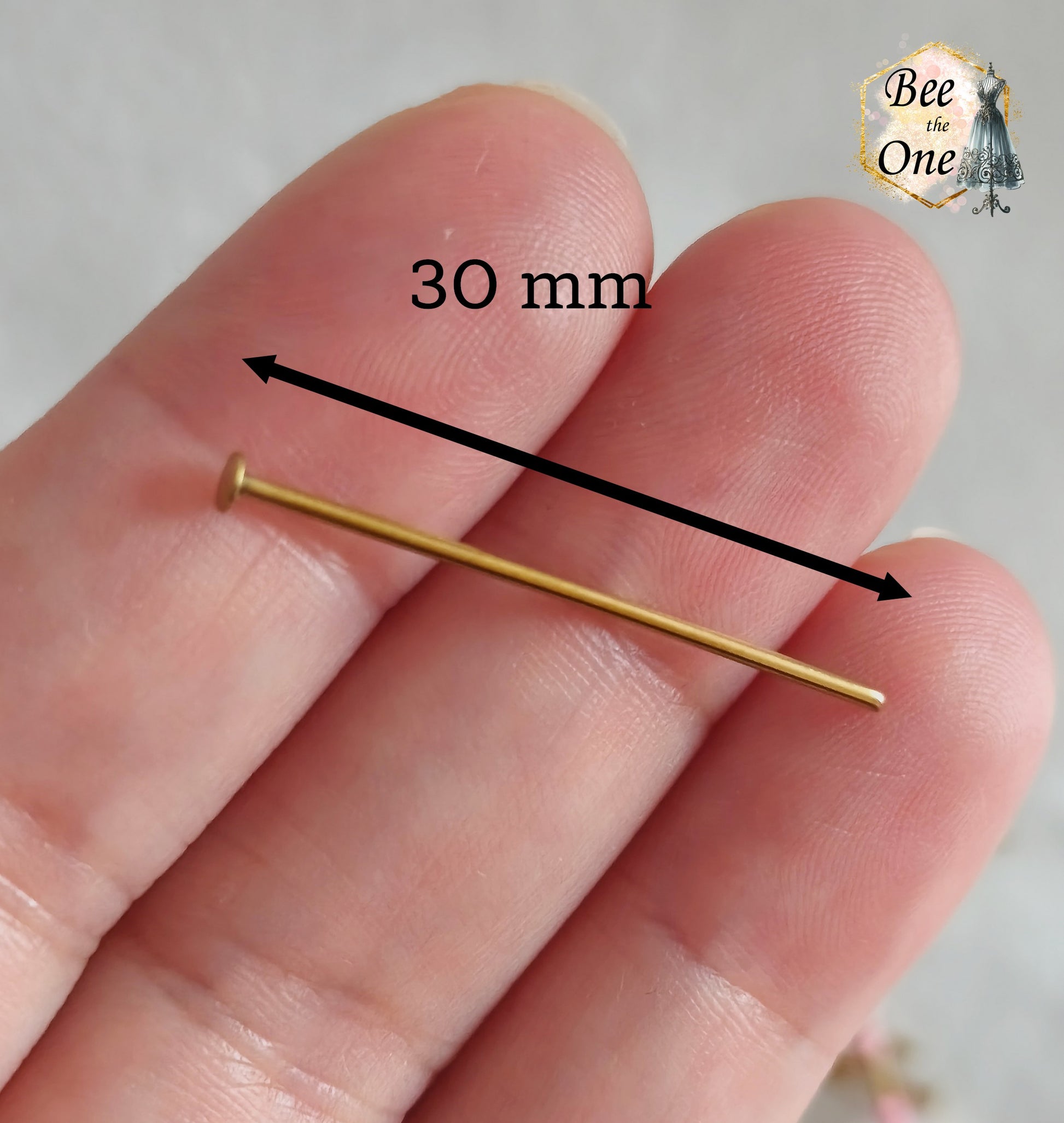 Clous de bijoutier à tête plate en acier inoxydable doré à l'or 18k de 30 mm,