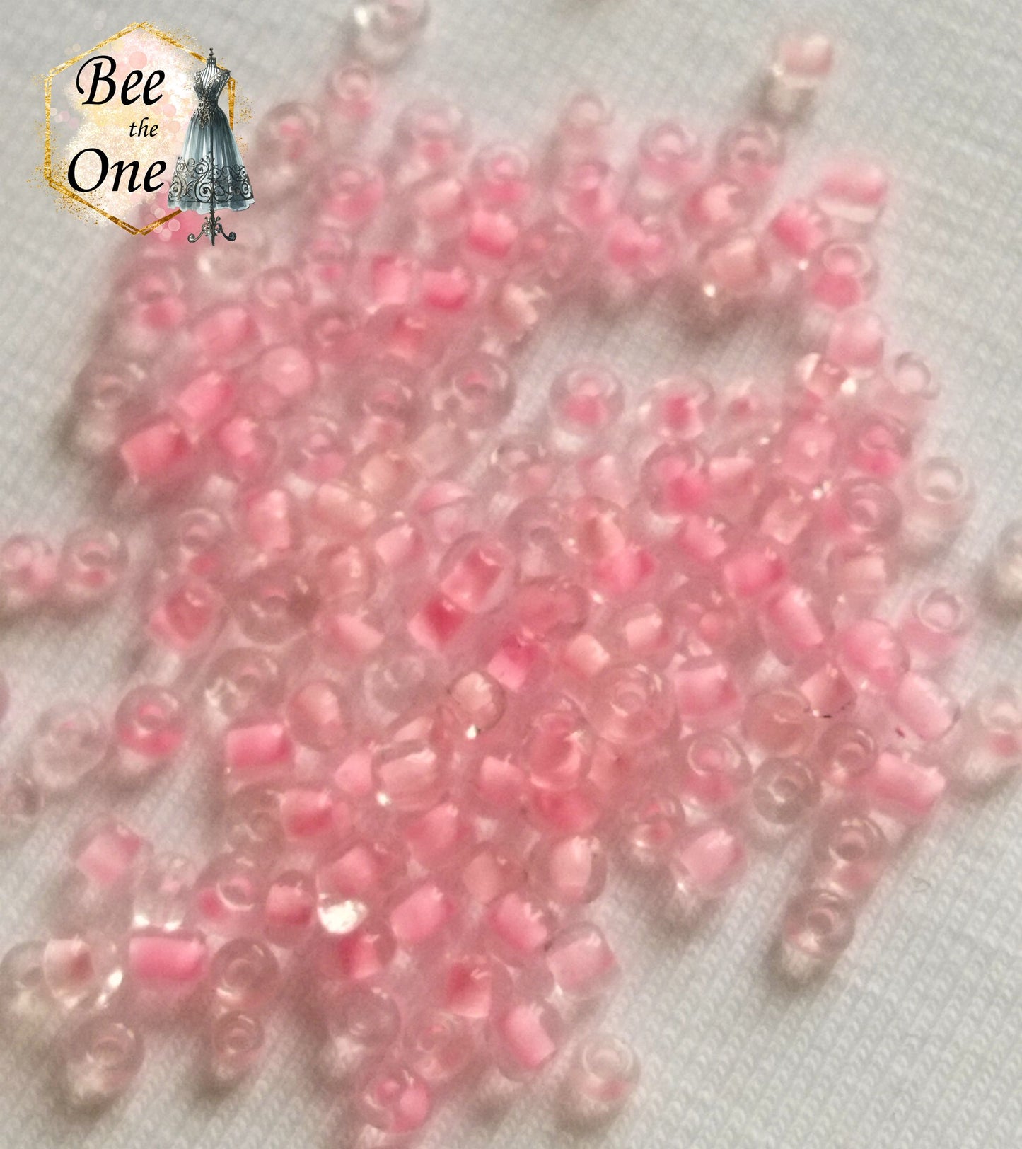 Lot de 1 g de Perles de rocaille intercalaire graine en verre - 3 mm - camaïeu rose clair