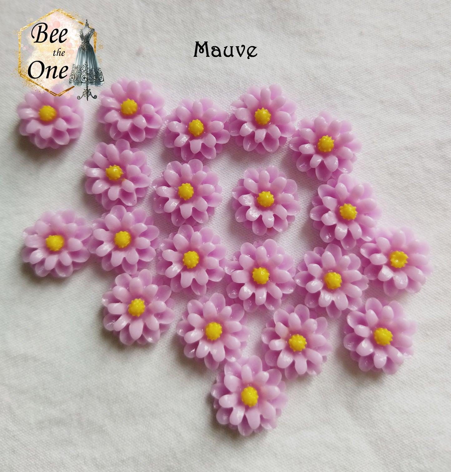 Cabochon plat "Petite Fleur colorée" pour embellissement ou miniature - 12 mm - 6 couleurs