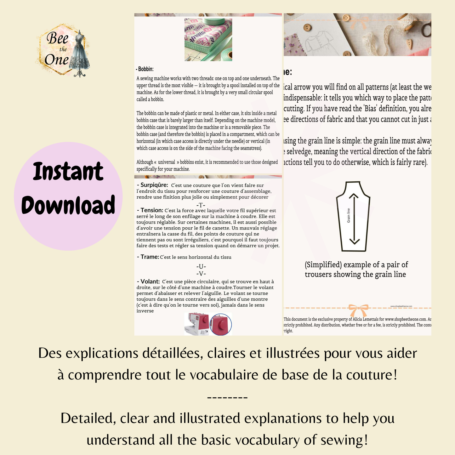 Dictionnaire de Couture spécial vêtements de poupées - FR/EN - PDF - À télécharger