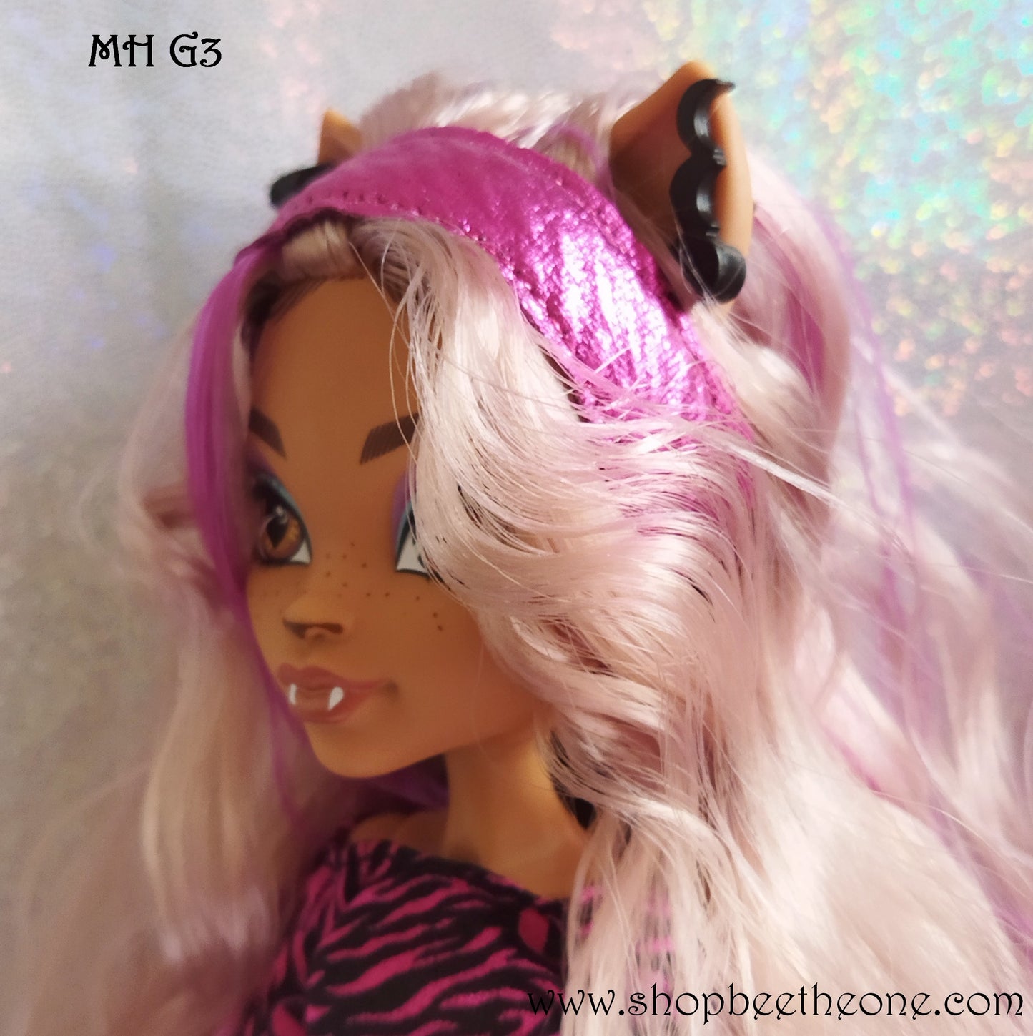 Bandeau de tête brillant pour poupées Monster High/Ever After High/Hairmazing - 3 coloris - Collection Glitter Party - par Bee the One