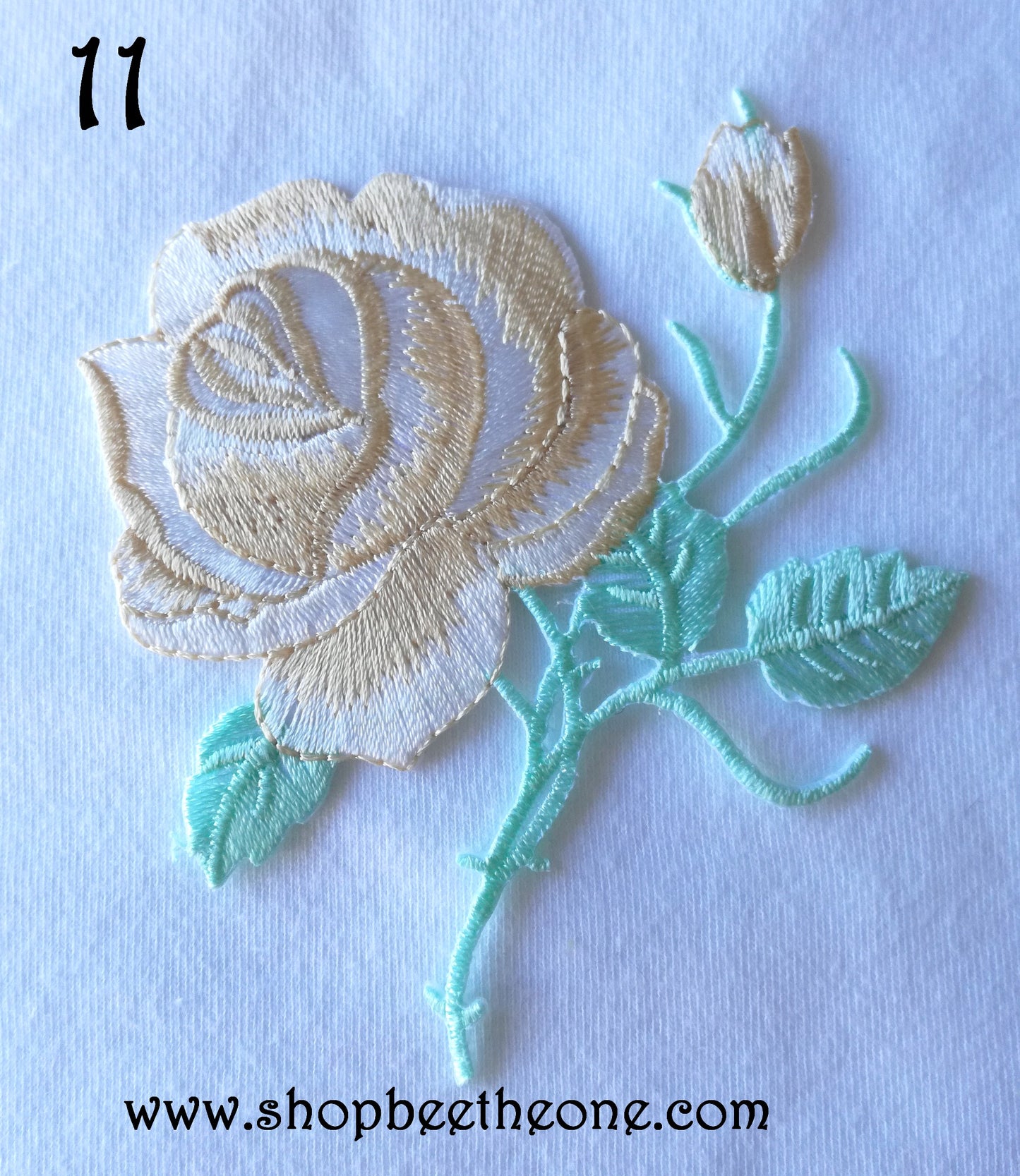 Applique écusson patch thermocollant fleur Grande Rose (à coudre ou repasser) - 11 coloris au choix