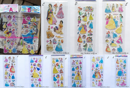 Planche de Stickers Princesses - 11 modèles