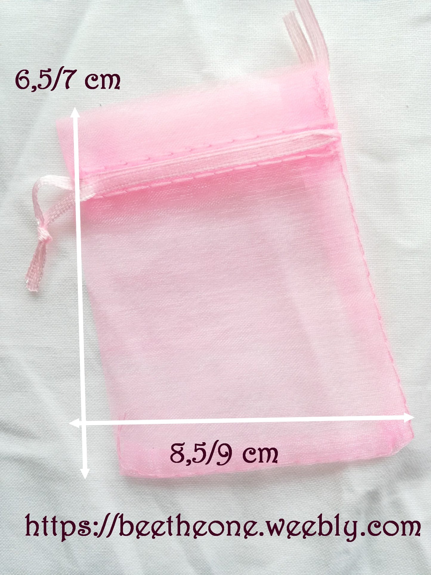 Sachet Organza pour petits cadeaux, rangements... - 7 x 9 cm - rose clair
