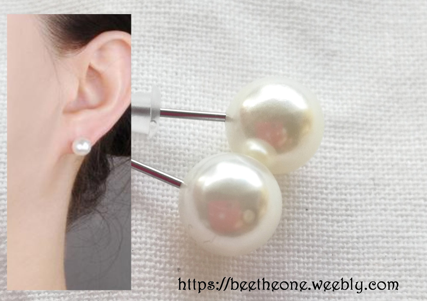 Mini Boucle d'oreilles puce Perles blanches