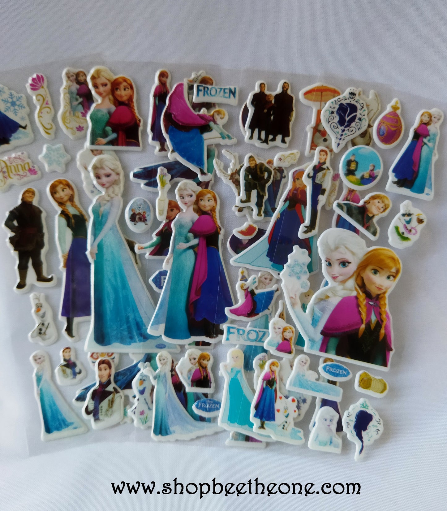 Planche de stickers autocollants en relief La Reine des Neiges - 5 modèles