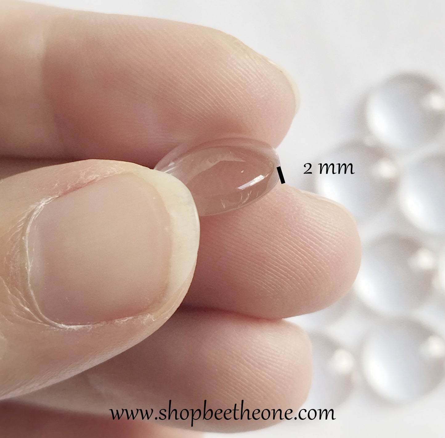 Cabochon rond en verre loupe - 12 mm - transparent
