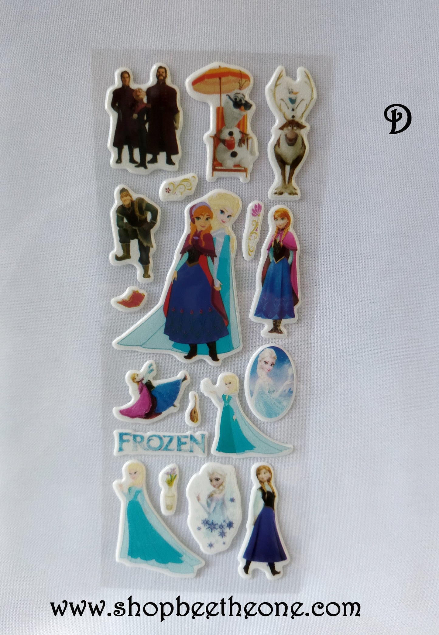 Planche de stickers autocollants en relief La Reine des Neiges - 5 modèles