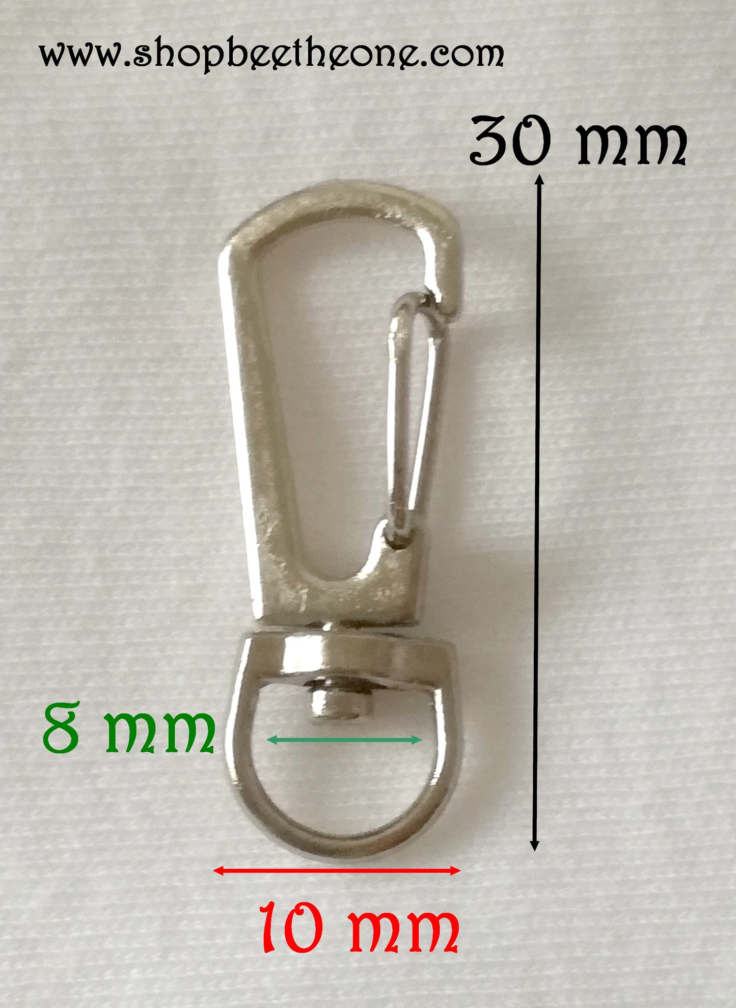 Attache Fermoir clip poussoir à pivot rotatif - pour porte-clé, sacs, décoration... - 2 tailles - Argenté