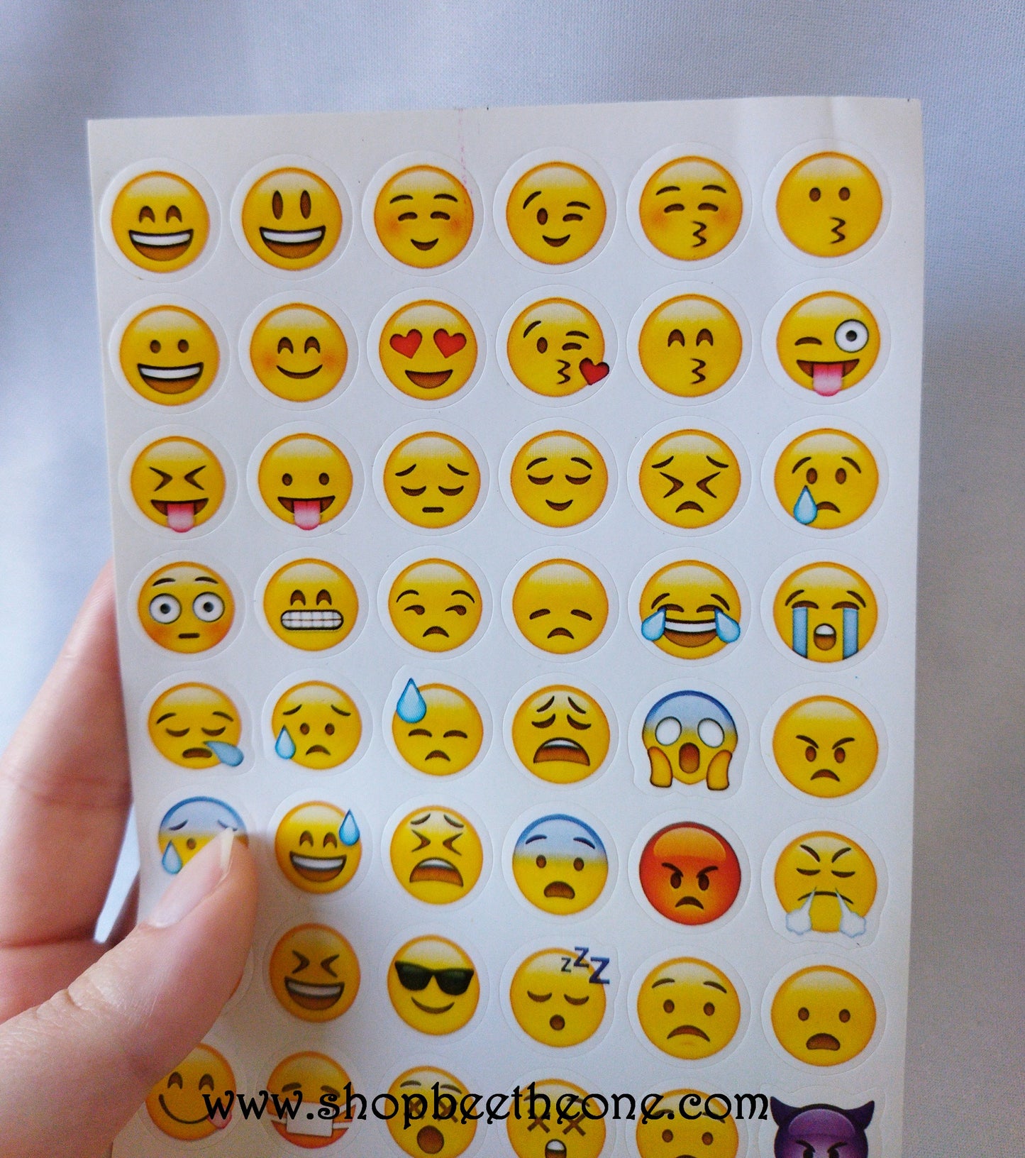 Planche de stickers autocollants prédécoupés Emoticônes