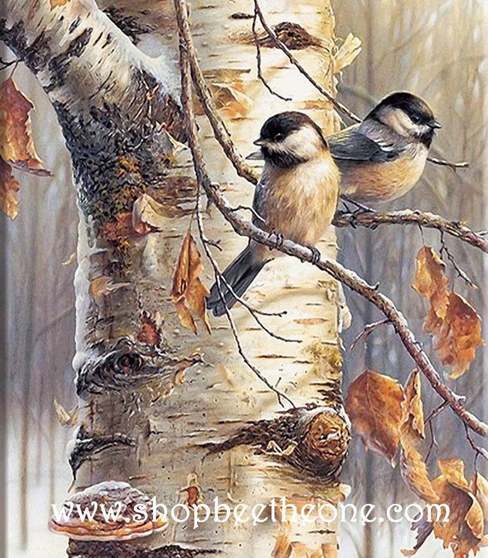 Diagramme grille digitale Broderie au point de croix - "Les Petits oiseaux dans la forêt hivernale" - Collection "Dans la forêt"