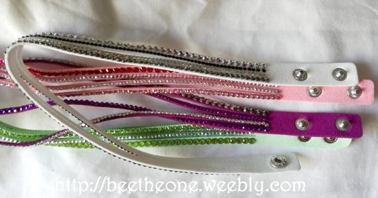 Bracelets multi-rangs avec strass - Vert clair, Blanc, Violet, Rose clair, Rose saumon