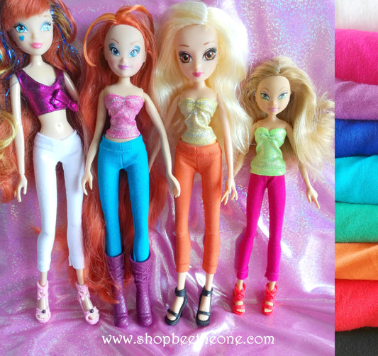 Pantalon collant leggings 7/8 pour poupées Winx Club (Witty Toys/Jakks Pacific et Mattel) - 9 coloris - Collection Basics - Marque Zambara