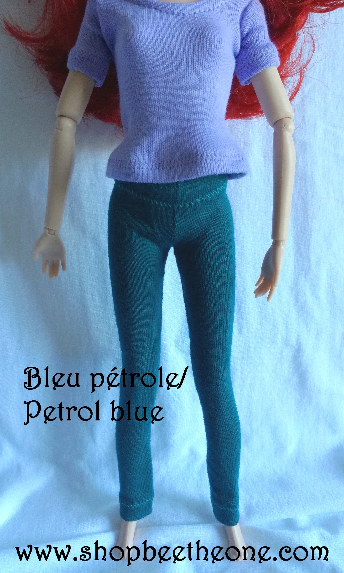 Pantalon collant leggings long pour poupées Disney Princesses (Store et Hasbro) - 5 coloris - Collection Basics - par Bee the One