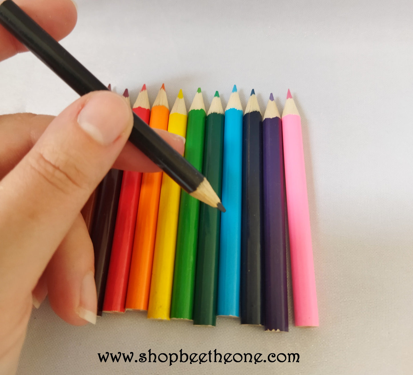 Lot de 12 Mini Crayons de couleur en bois