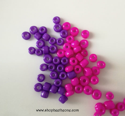 Lot de 1 g de Perles de rocaille opaques intercalaire graine en verre couleurs vives - 3 mm - 2 coloris