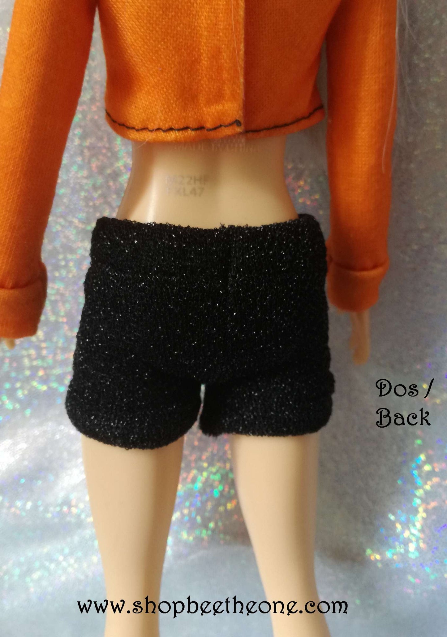 Short brillant pour poupées Barbie - 3 couleurs - 4 tailles - Collection Glitter Party - par Bee the One